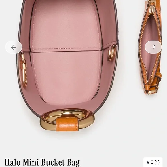 Kate Spade Mini Halo Bucket Bag in Baked Amber new without tags - Picture 4 of 9